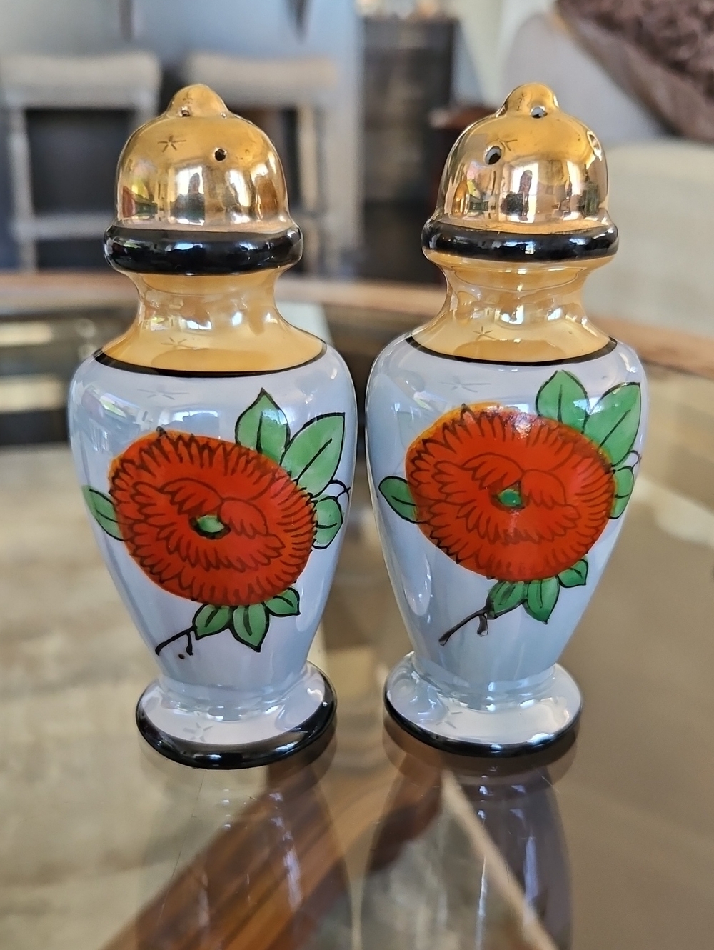 Vintage Lusterware Salt and Pepper Shaker Set - Japan